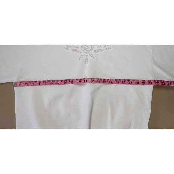 Vintage Jerzees Lace Accent White Sweatshirt Sz L Made In USA - Picture 6 of 6